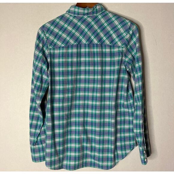 J. CREW Blue & Green Plaid Button Down Long Sleeve Boy Shirt - Picture 3 of 4